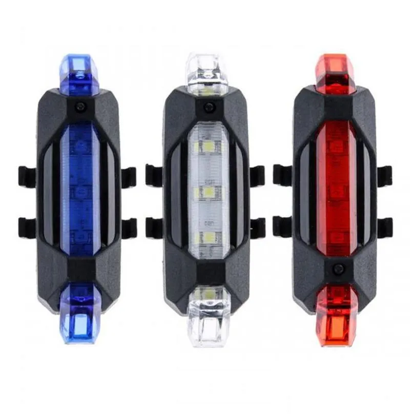 usb rechargeable bike led tail light bicycle safety cycling warning rear lamp bike accessories