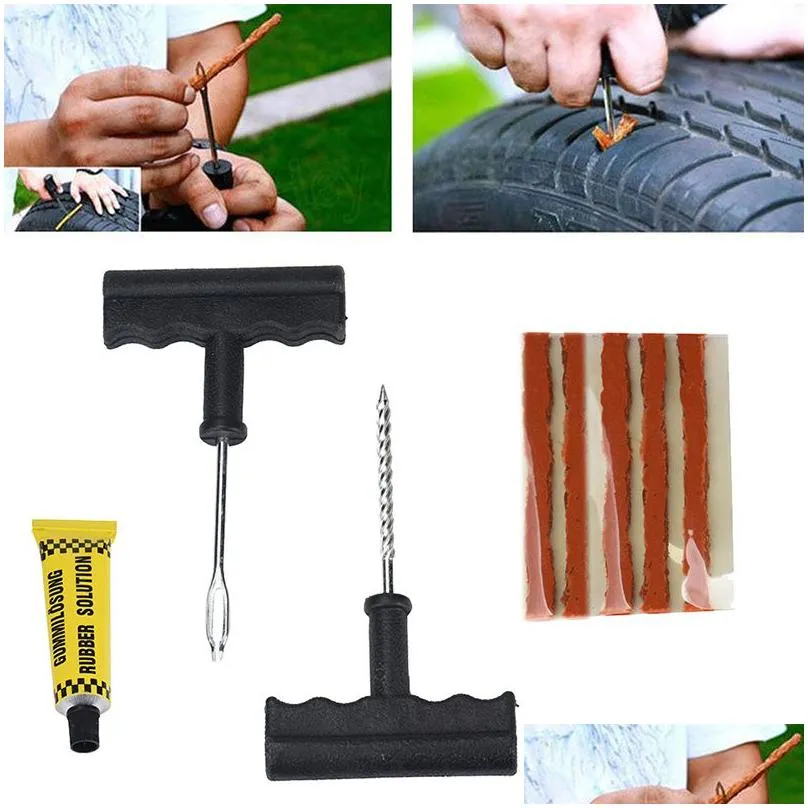 car tubeless tire repair kits rasp needle fix tools for cars motorcycles trucks atvs rvs bicycles