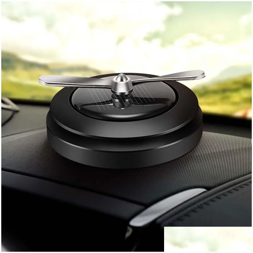 car solar aroma diffuser air freshener purifier aromatherapy auto dash board perfume seat with 360 degree rotating fragrance diffuser