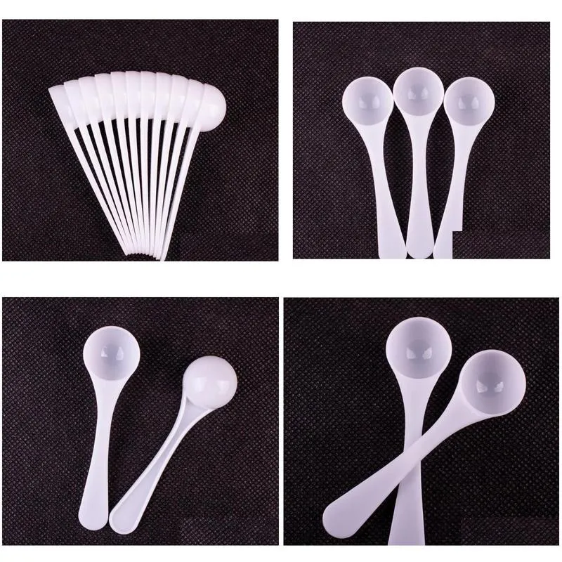 1000pcs 2g 4ml plastic measuring spoon long handle food grade reusable spoons milk powder spoon kitchen scoop sn1955