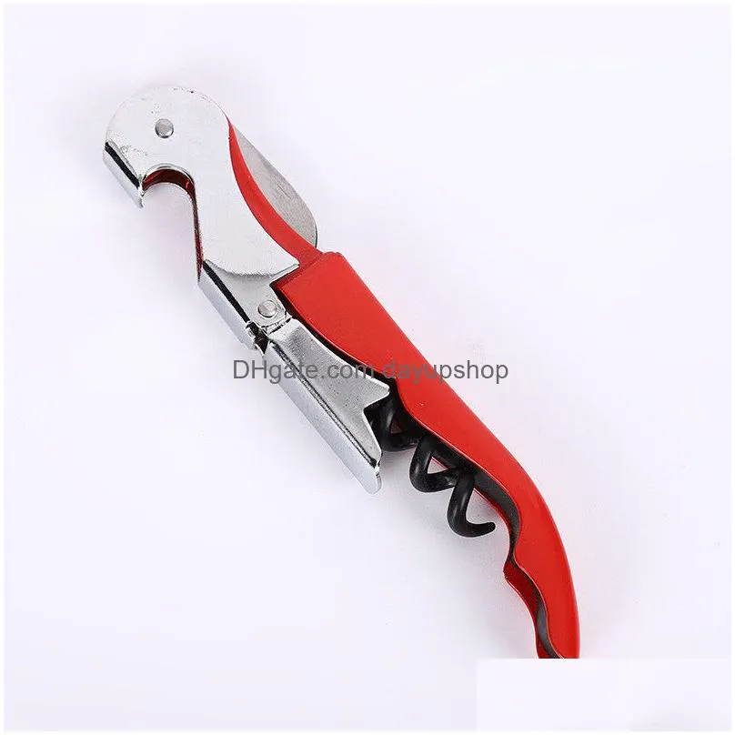 wine opener stainless steel corkscrew knife bottle cap tainless steel corkscrew bottle openers candy color multi-function keychain