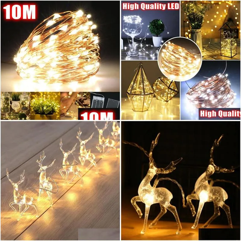 strings deer led string light 10led battery operated reindeer indoor decoration for home christmas lights outdoor xmas partyled