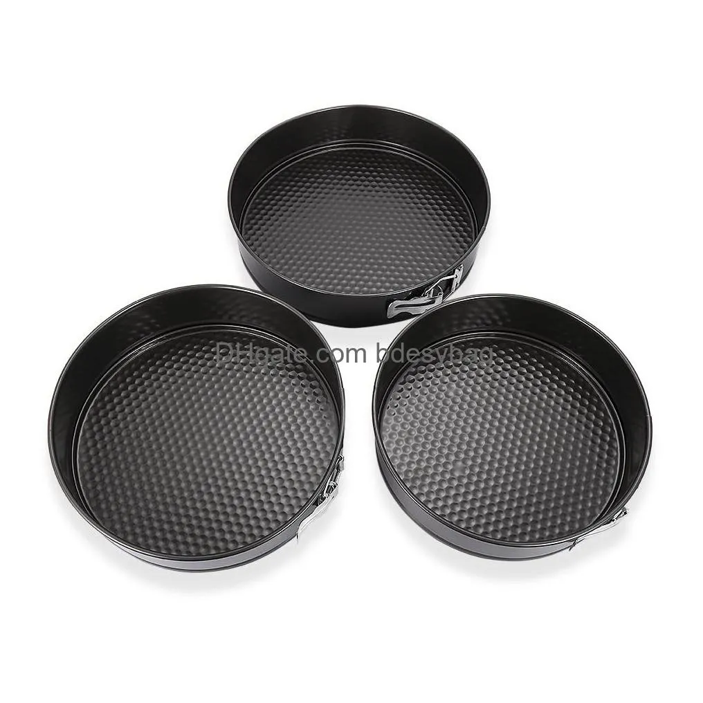 nonstick spring pans bakeware round shape cake molds removal bottom bake cooking circle mold decoration baking tools