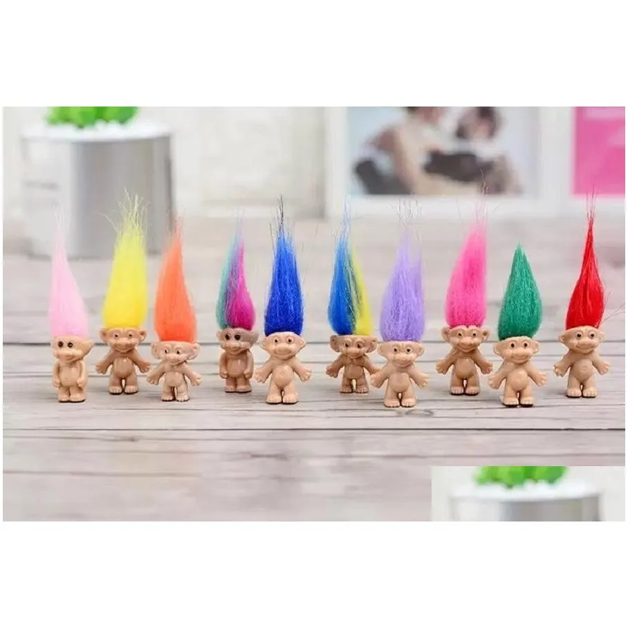 party favor colorful hair troll doll family members daddy mummy baby boy girl leprocauns dam trolls toy gifts happy love family wcw384