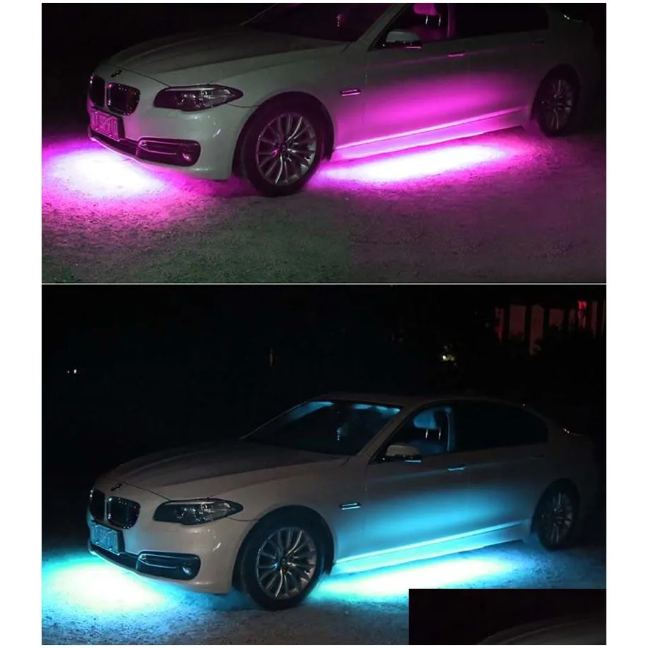 car styling auto led rgb light flexible strips app control decorative atmosphere interior external lamp under tube neon lights