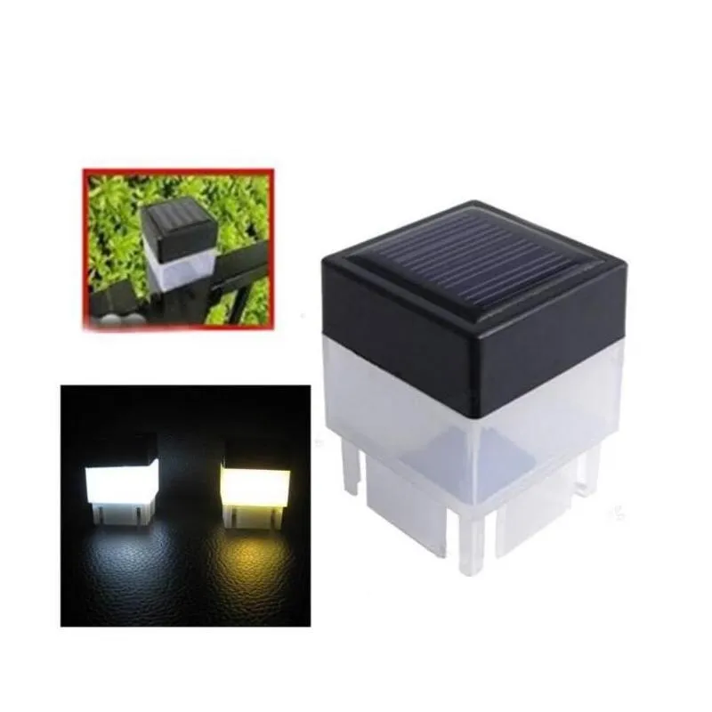 2x2 Inch Solar Post Cap Light Square Solar Powered Pillar Light For Wrought Iron Fencing Front Yard Backyards Gate Landscaping