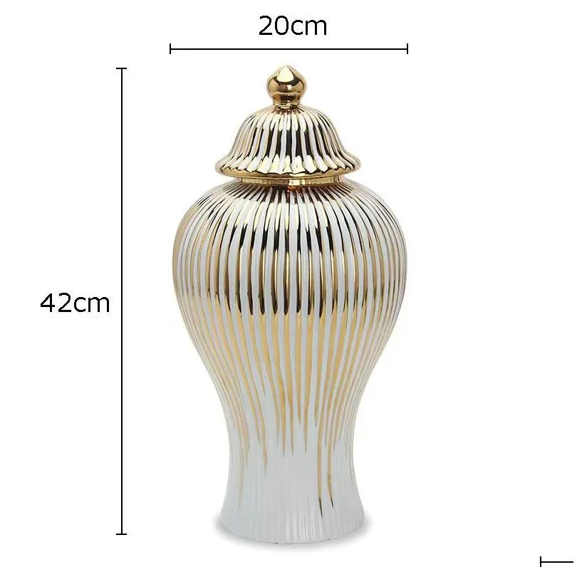 storage bottles gold stripe jar porcelain tea canister desktop vase flower arrangement general tank jewelry jars cosmetic containers