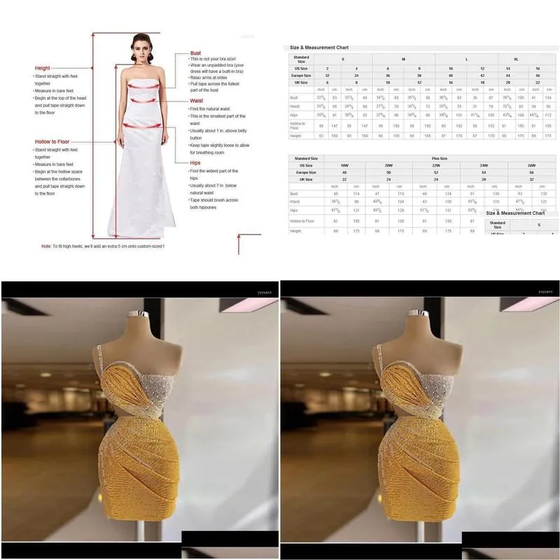 Casual Dresses Sparkling Party Gowns Short Custom Women Sequins One Shoulder Spaghetti Pleated Golden Yellow Formal Dress