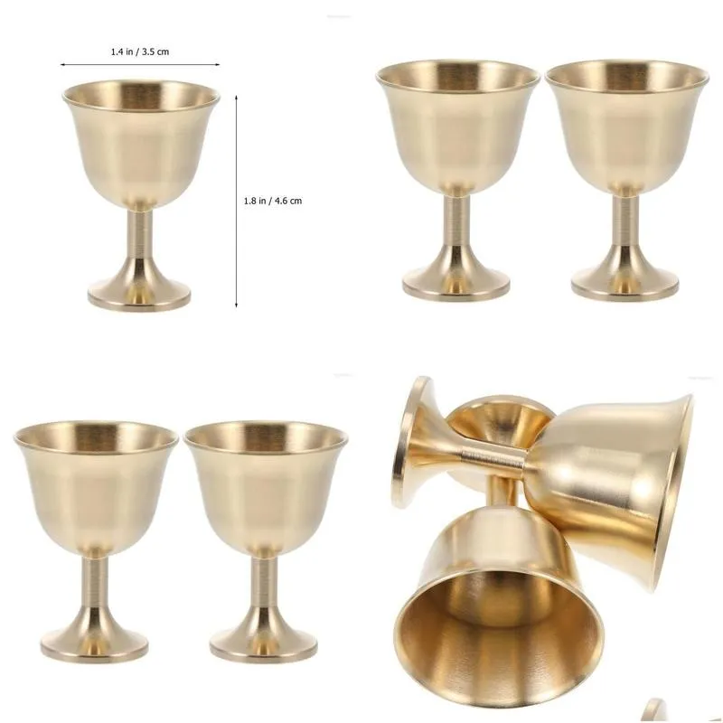 wine glasses 2pcs brass chalice cup goblet drinking beverage tumbler cups lamp holder metal liquor for party home