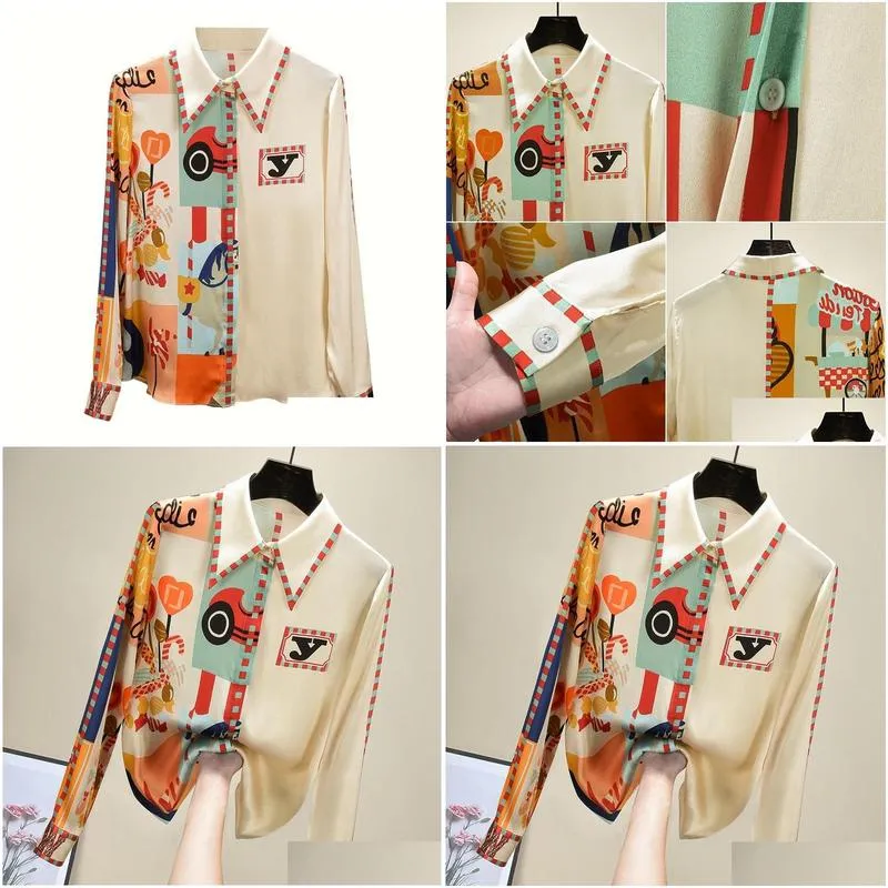 womens blouses shirts elegant print silk blouse women korean long sleeve shirt modis tops arrival