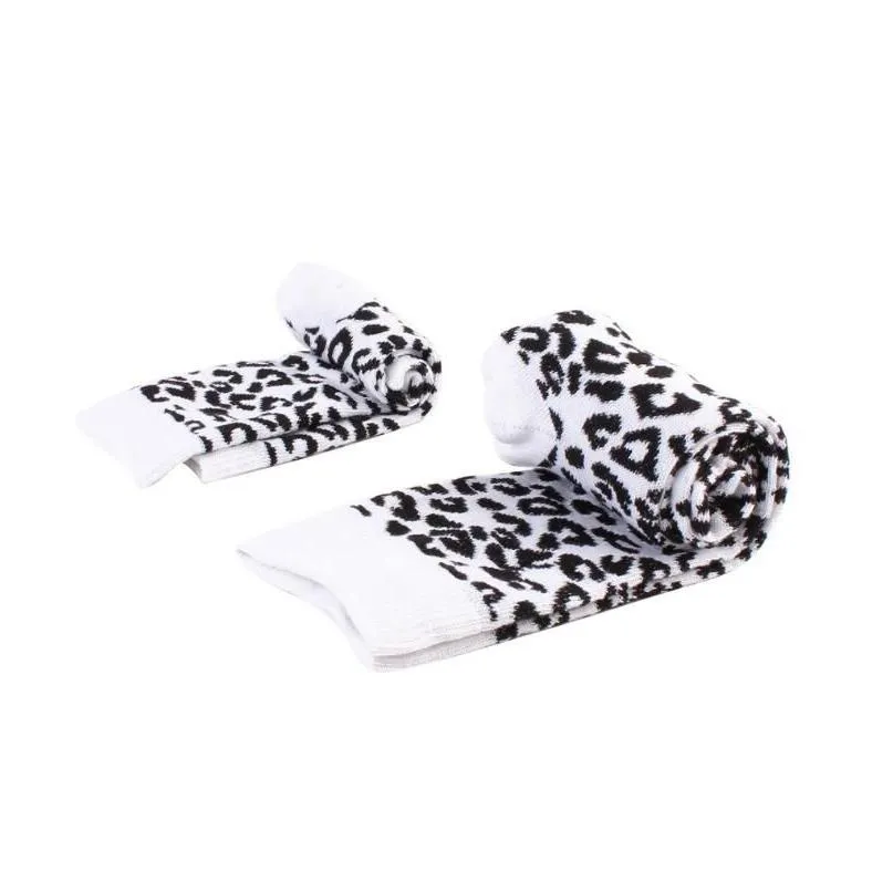 leopard printed unisex adult men women kids long cotton socks family matching parent-child socks mummy daughter dad son socks