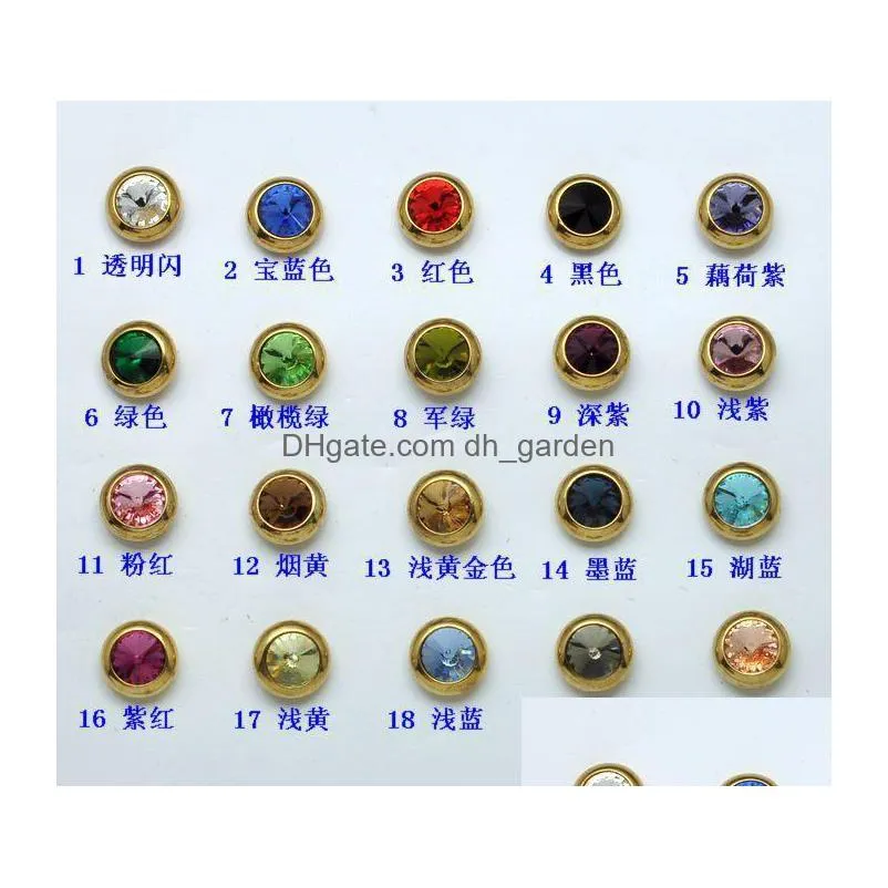 whole mixed 20colors dumbbell tongue rings 200pcs crystal stone fake plug cheater earring body jewelry