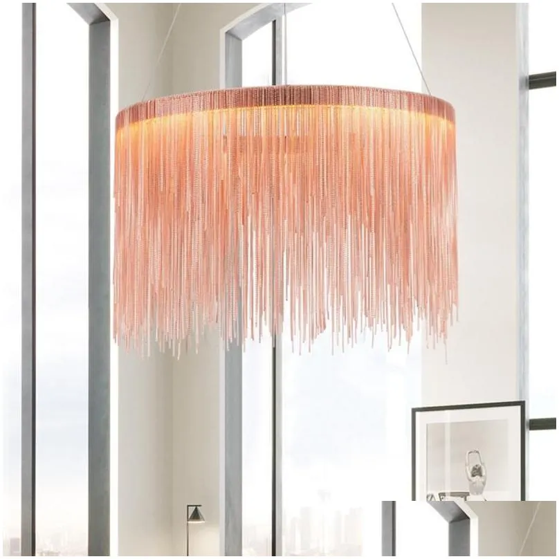 chandeliers simple chandelier interior lighting modern tassel round home living room bedroom dining gloss nordic