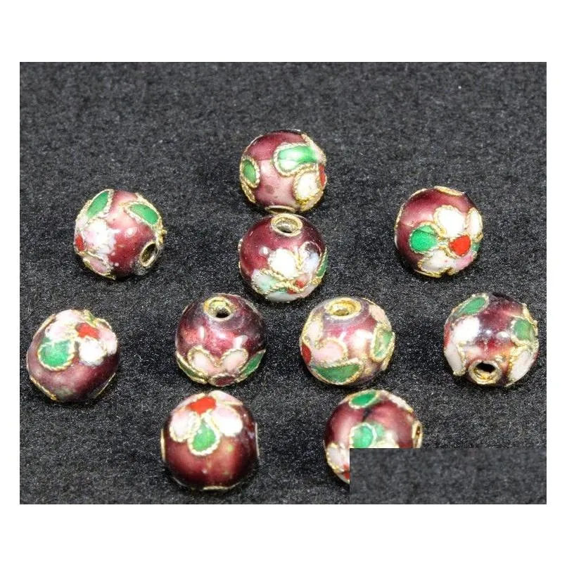 10mm Cloisonne Enamel Beads Colourful Filigree Genuine Round Loose Spacer Beads For DIY Jewelry Bracelet Crafts & Charms Cloisonne