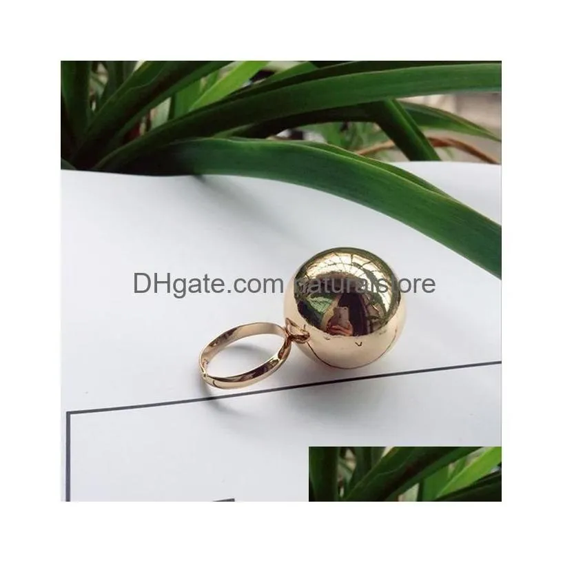 band rings big metal ball for women personality statement ring jewelry wholesale bijoux adjustable drop delivery dh4ba