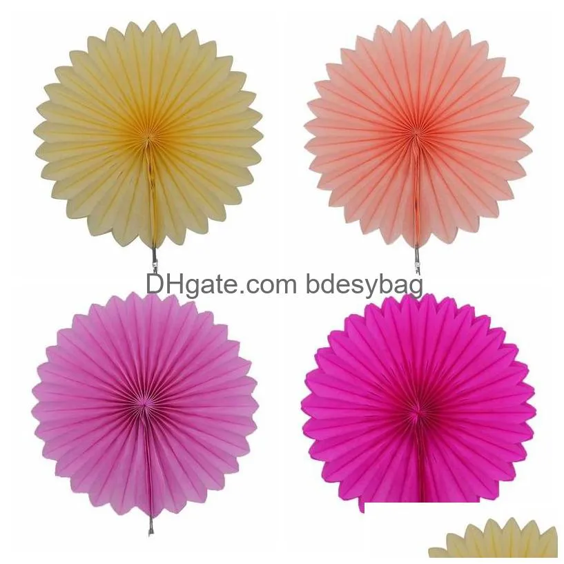 5pcs/lot decorative tissue paper fans hanging flower paper crafts for diy backdrop wedding party birthday festival showers