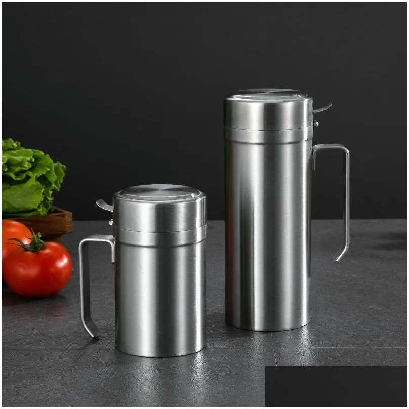 304 Stainless Steel Olive Oil Can Bottle Pot Kitchen Accessories Cooking Tools Set 550ml 1000ml Storage Bottles Tool Can