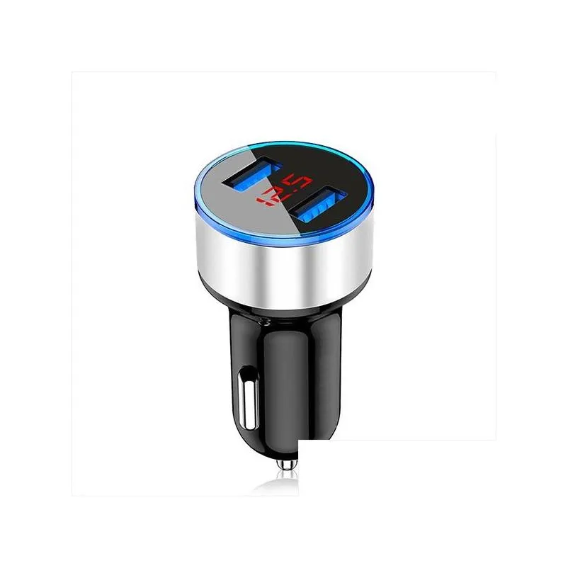 car  dual usb qc 3.0 adapter cigarette lighter led voltmeter for all types mobile phone chargers smart double auto charging with