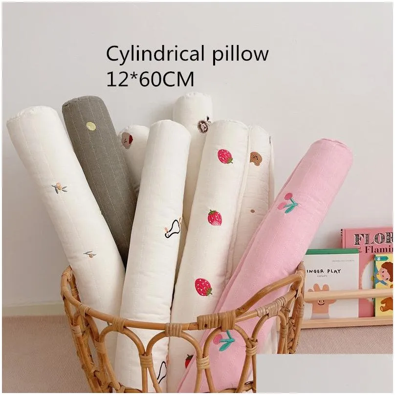 bed rails korean quilted cotton baby sheet cherry olive bear embroidery cot crib sheets bumper cover ding 220922