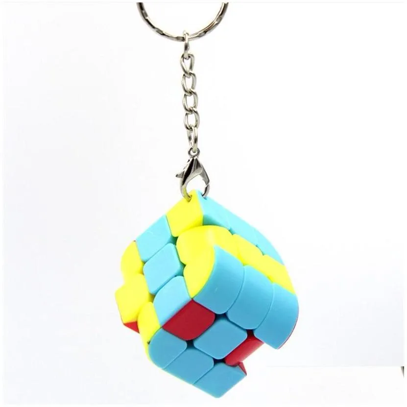 decompression toy small steamed bread cube leaves three bodies key chain pendant mini keychain cubes 3x3 speed puzzle toys