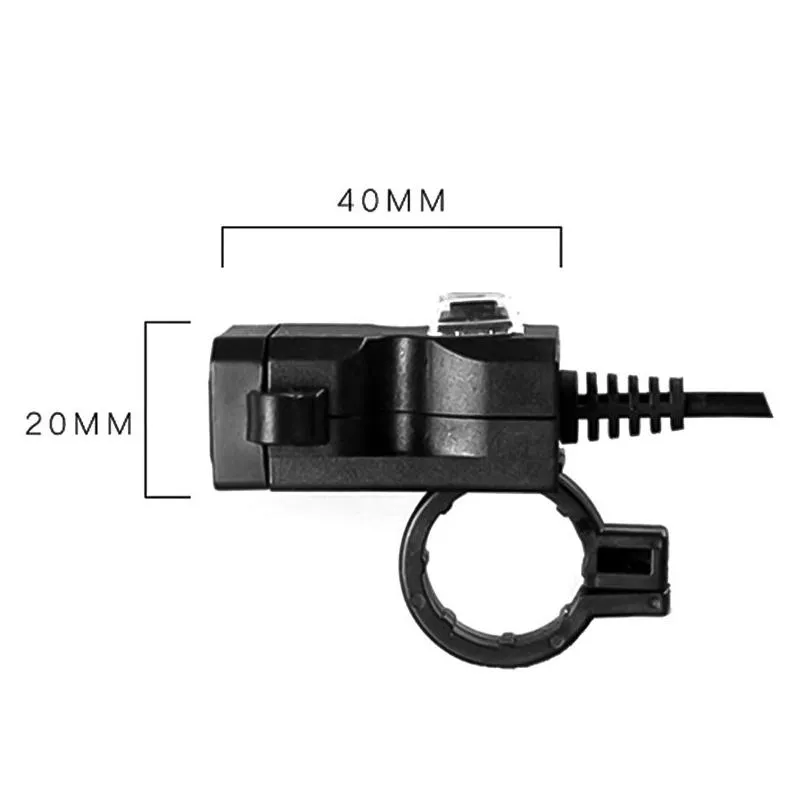 dual usb port 12v waterproof motorcycle handlebar  5v 1a/2.1a adapter power supply socket for phone