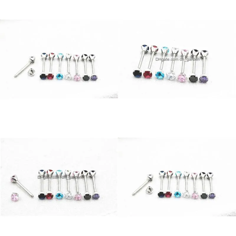 50pcs body jewelry piercing cz screw tongue ring barbells nipple bar 14g~1.6mmx16mmx5mm mix nice colors