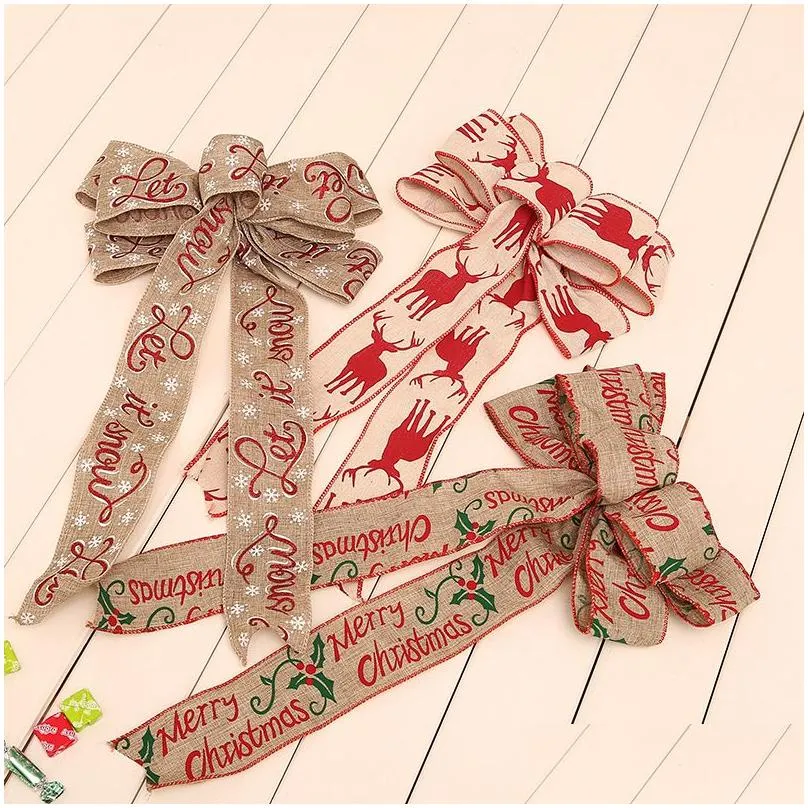 Christmas Linen webbing printing dot Webbing Christmas tree decorations Ribbon Ornaments Christmas Decorations party supplies