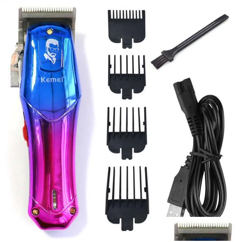 Hair Trimmer Original Kemei CordCordless Powerful Men Hair Clipper Rechargeable Electric Beard Hair Trimmer Adjustable Hair Cut