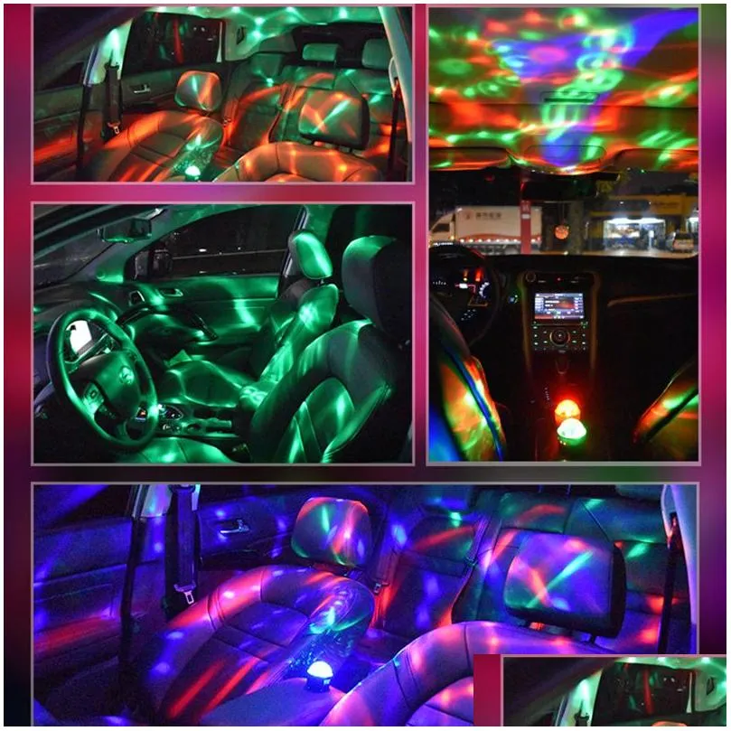 mini rgb crystal magic ball dj disco ball led stage light portable car indoor atmosphere lights usb christmas laser projector club