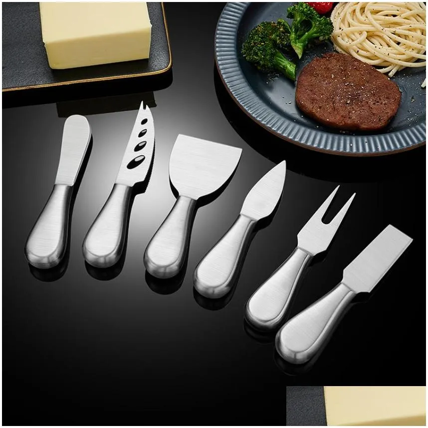 Butter Knife Cheese Fork Pizza Cutlery Set Stainless Steel Gold Home Restaurant Kitchen Dining Flatware Tableware Tool