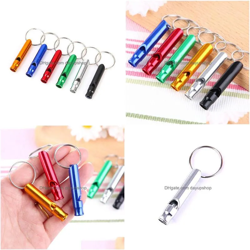 metal whistle keychains portable self defense keyrings rings holder fashion car key chains accessories outdoor camping survival mini tools