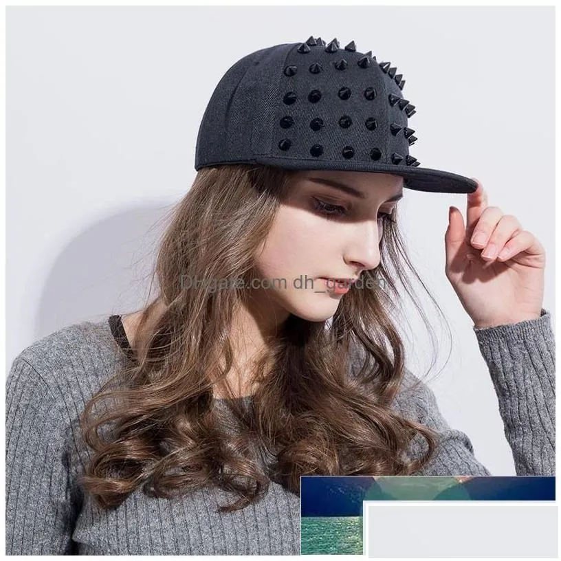 stingy brim hats uni punk hedgehog hat personality jazz snapback spike studded rivet spiky baseball cap for hip hop rock dan dhgarden