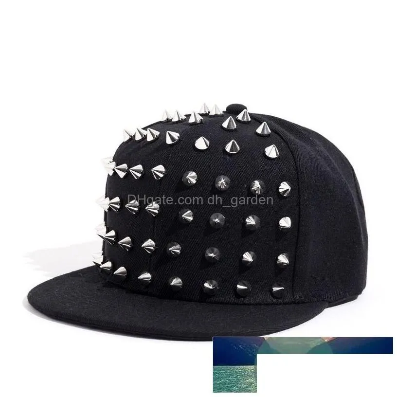 stingy brim hats uni punk hedgehog hat personality jazz snapback spike studded rivet spiky baseball cap for hip hop rock dan dhgarden