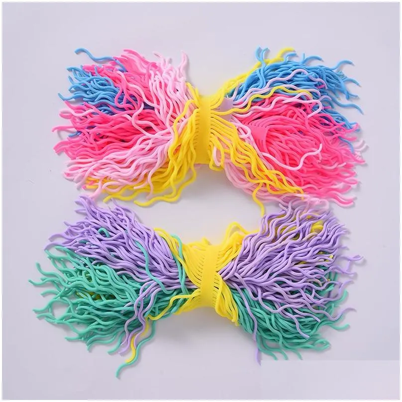 Soft Rubber TPR Relieves Pressure Vents Simulation Ramen Noodles Elastic Pull Rope Fidget Toy Elastic Gluten Pull ropes