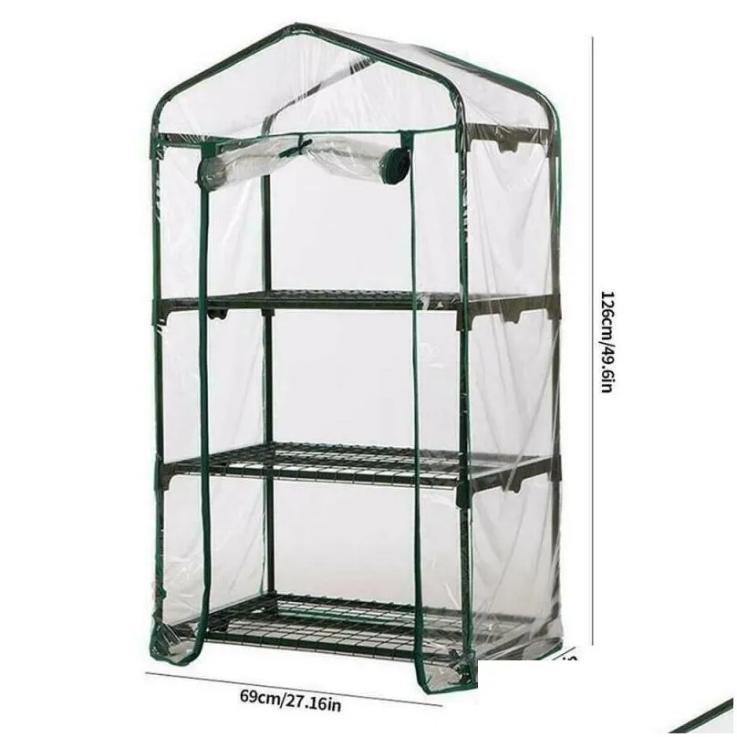 other garden supplies 2/3/4/5 tier small greenhouse outdoor plant grow green house pvc cover transparent