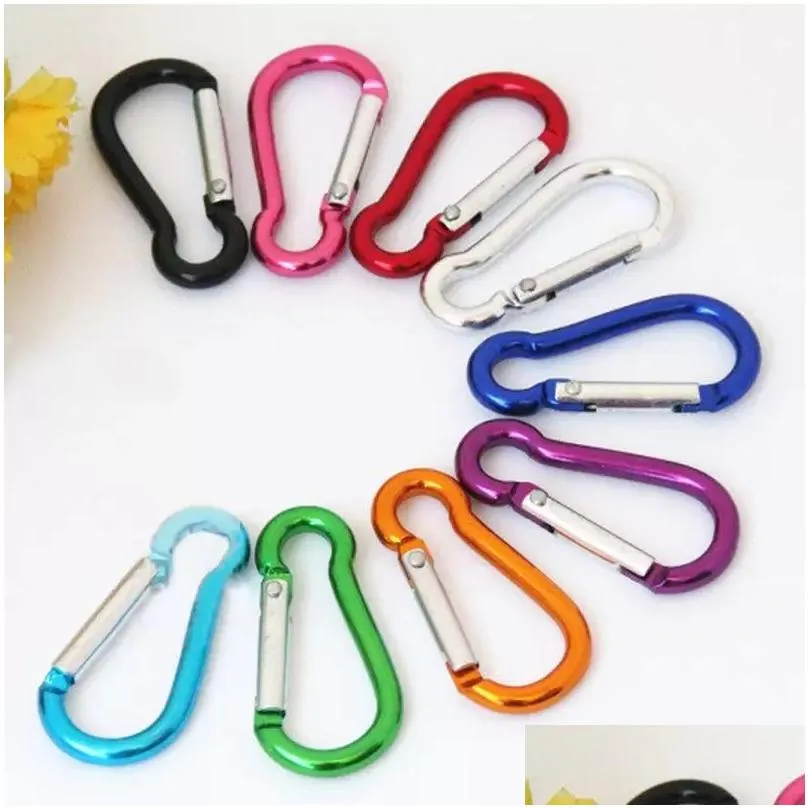 S mini Aluminum multitool button Carabiner keychain Durable camping hiking Carabiner key ring Snap Clip Hooks