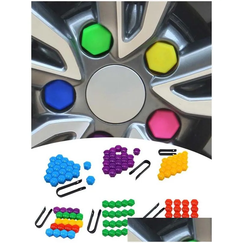 20pcs/Set 21mm Wheel Nut Bolt Head Cover Cap Protective Caps Exterior Decoration Protecting Bolts Rims Car Tires Bolted