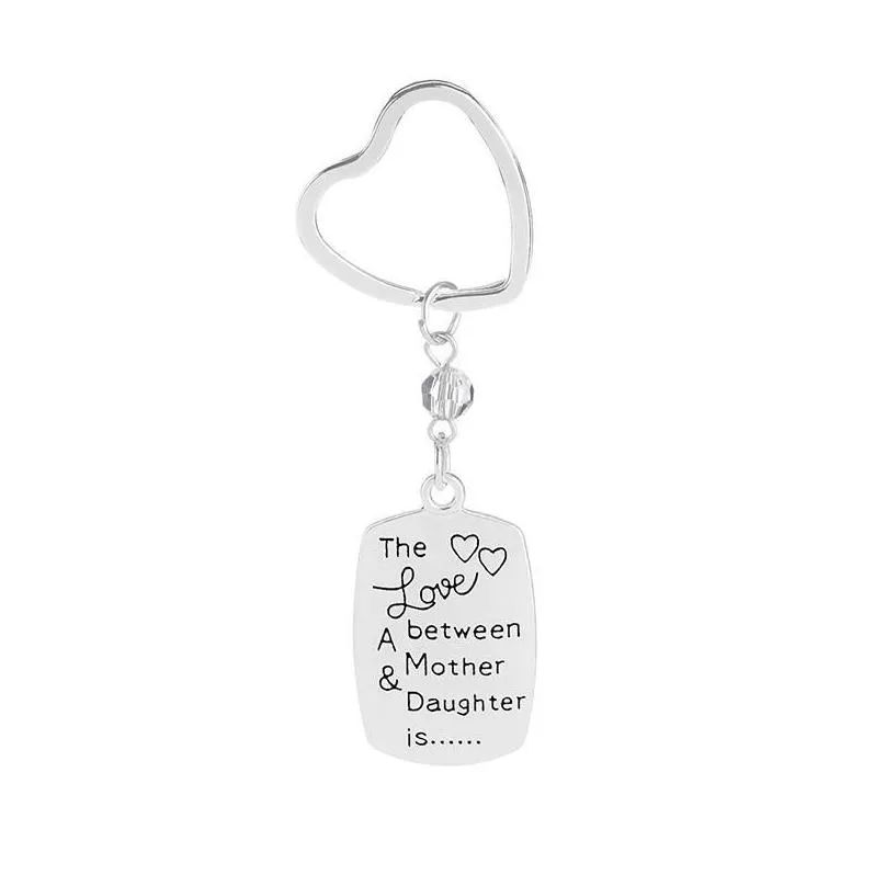 Mother Daughter Heart Key Chain The love between a Mother and Daughter is Forever Love Hollow Mom Keychain Gift For Her
