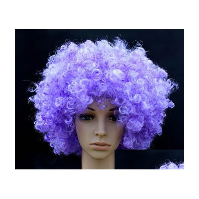 Men lady Clown Fans Carnival Wig Disco Circus Funny Fancy Dress Party Stag Do Fun Joker Adult Child Costume Afro Curly Hair Wig party