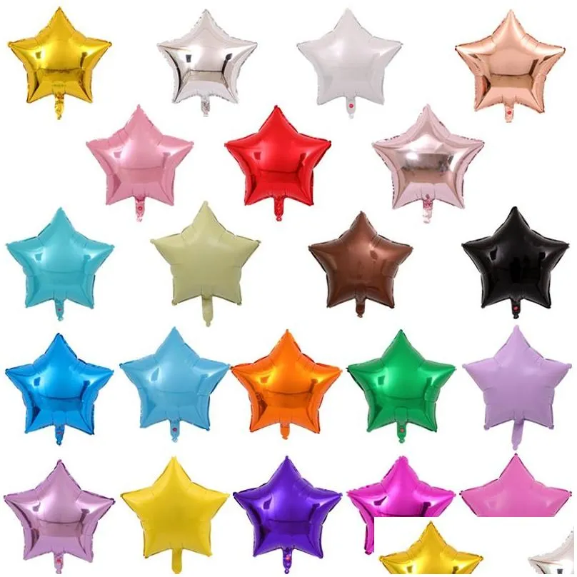 Balloon Market 18 inch Star Shape Balloon 50 Pieces/Lot Aluminium Foil Decorative Balloons Wedding Birthday Party Decorations