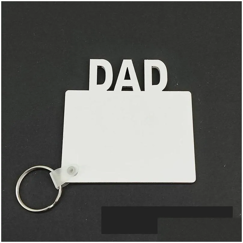 Sublimation Keychain jewelry LOVE GRAD DAD MOM SENIOR Key Chain Creative DIY Gift Blank Mother`s Day Gifts Party Favor