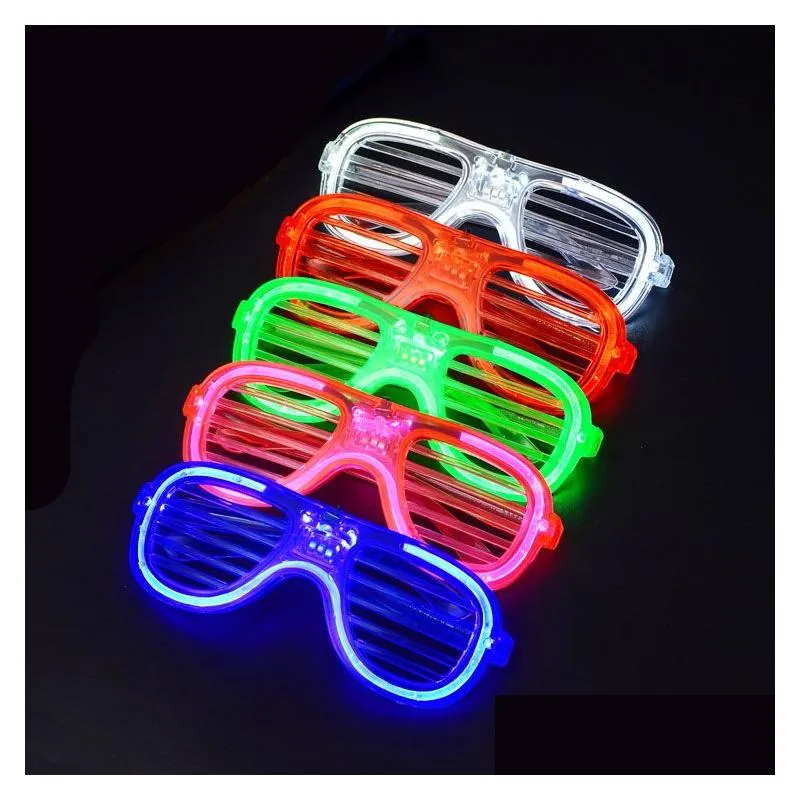 LED Light Up Toy Flashing Eyewear Shutter Glasses Bar Evening Party Rave Toys Halloween Supplies Stage Decorative Props Glow Toys