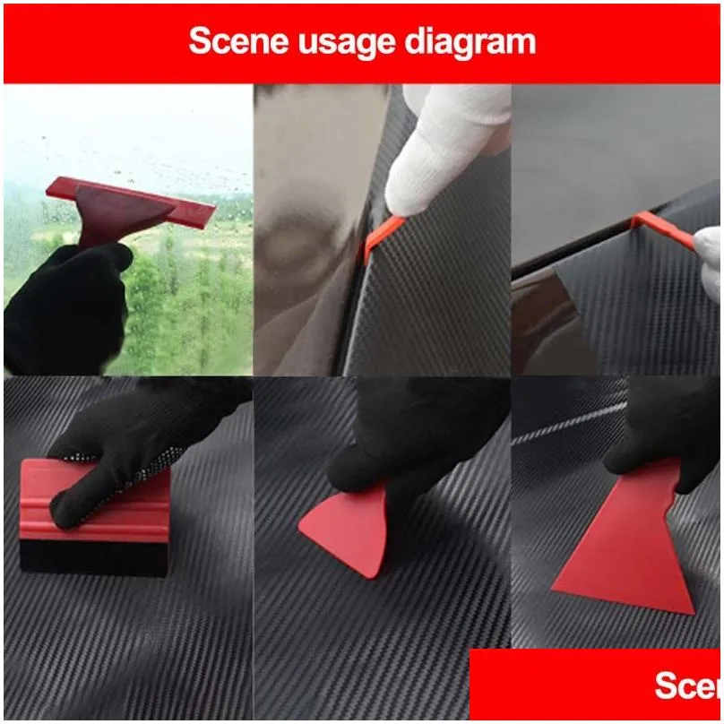 21pcs Portable Felt Edge Squeegee Tool Cars Vinyl Wrap Application Decal Scraper Auto Cleaning Car Brush Tools Accessories