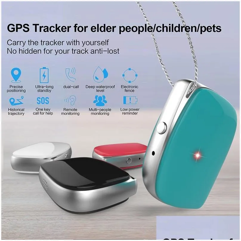 GPS Tracker Mini Portable Positioning of GPS WiFi LBS With No Monthly Fee Waterproof IP67 GPS Locator for Elder People Kids Pets