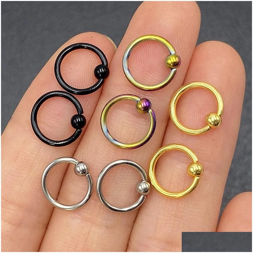 4Pcs/Set Stainless Steel Body Piercing Set Women Men Ear Eyebrow Lip Nose Tongue Belly Piercing Mixed Jewelry