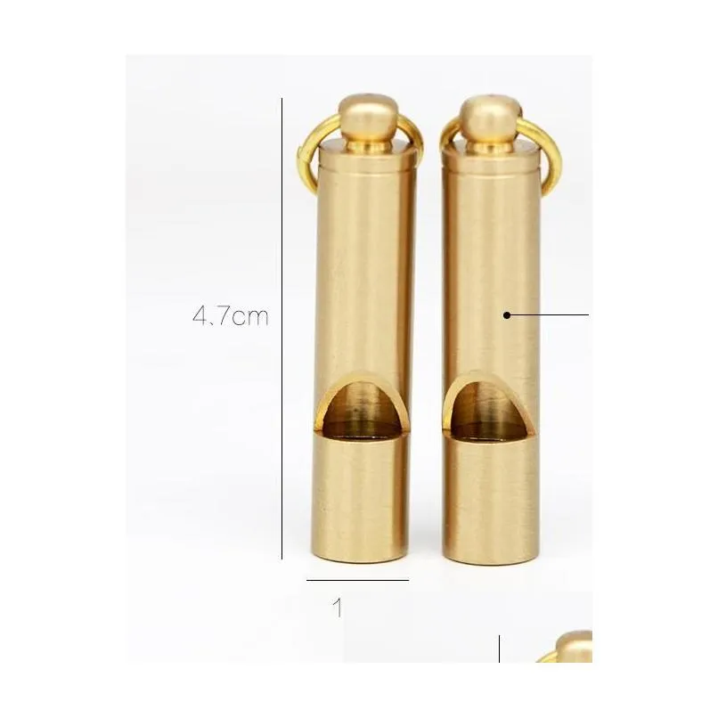 Loud Brass Whistle Portable Emergency Whistle Outdoor Survival Whistle Hiking Tools Party Noise Maker Favors Gift Present gold