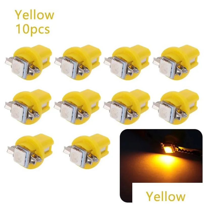 10Pcs/Set LED Light Car Gauge Speed Dash Bulb Dashboard Instrument Lights Wedge Interior Lamps B8.5D 509T B8.5 5050 1 SMD T5 LED-Lamp