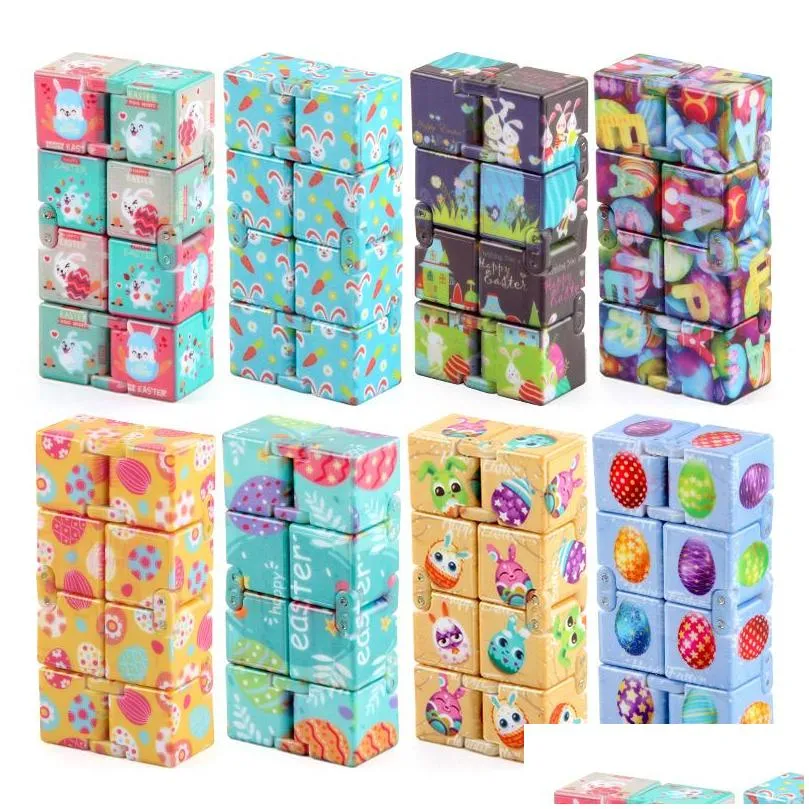 Infinite Foldable Magic Cube Fidget Cubes Puzzle Toy Stress Relief Decompression Toys Anxiety Reliever Halloween Christmas Easter