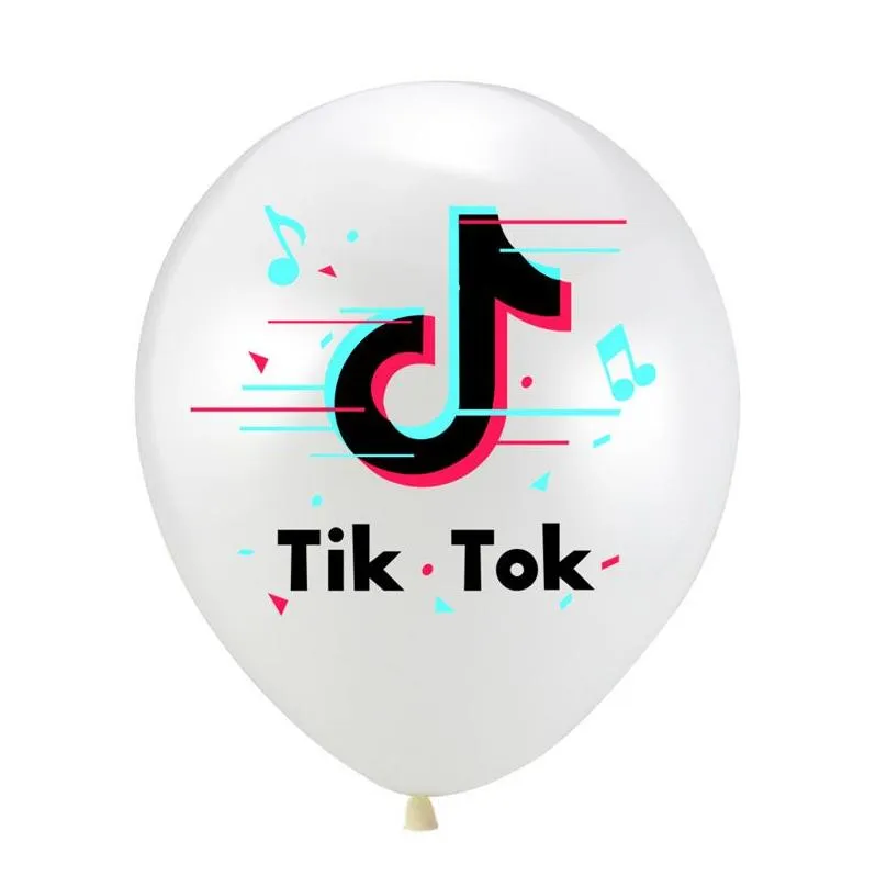 Balloon Market 12 inch TikTok Balloon 100 Pieces/Lot Decorative Balloons Tik Tok Video Decorations