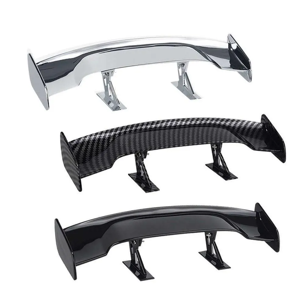 New Car Universal Mini Spoiler Tail Wing Carbon Fiber Look Modified Tail Wings Model Styling Decoration Car Accessories